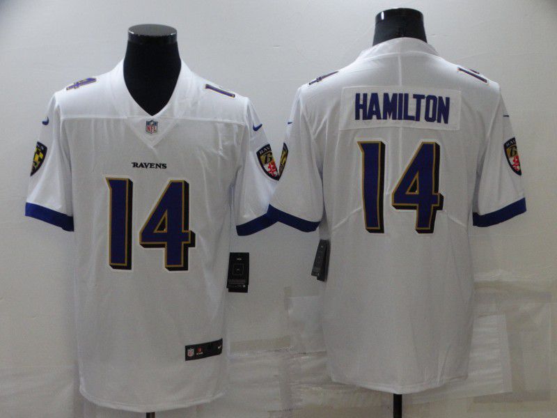 Men Baltimore Ravens #14 Hamilton White 2022 Nike Limited Vapor Untouchable NFL Jersey